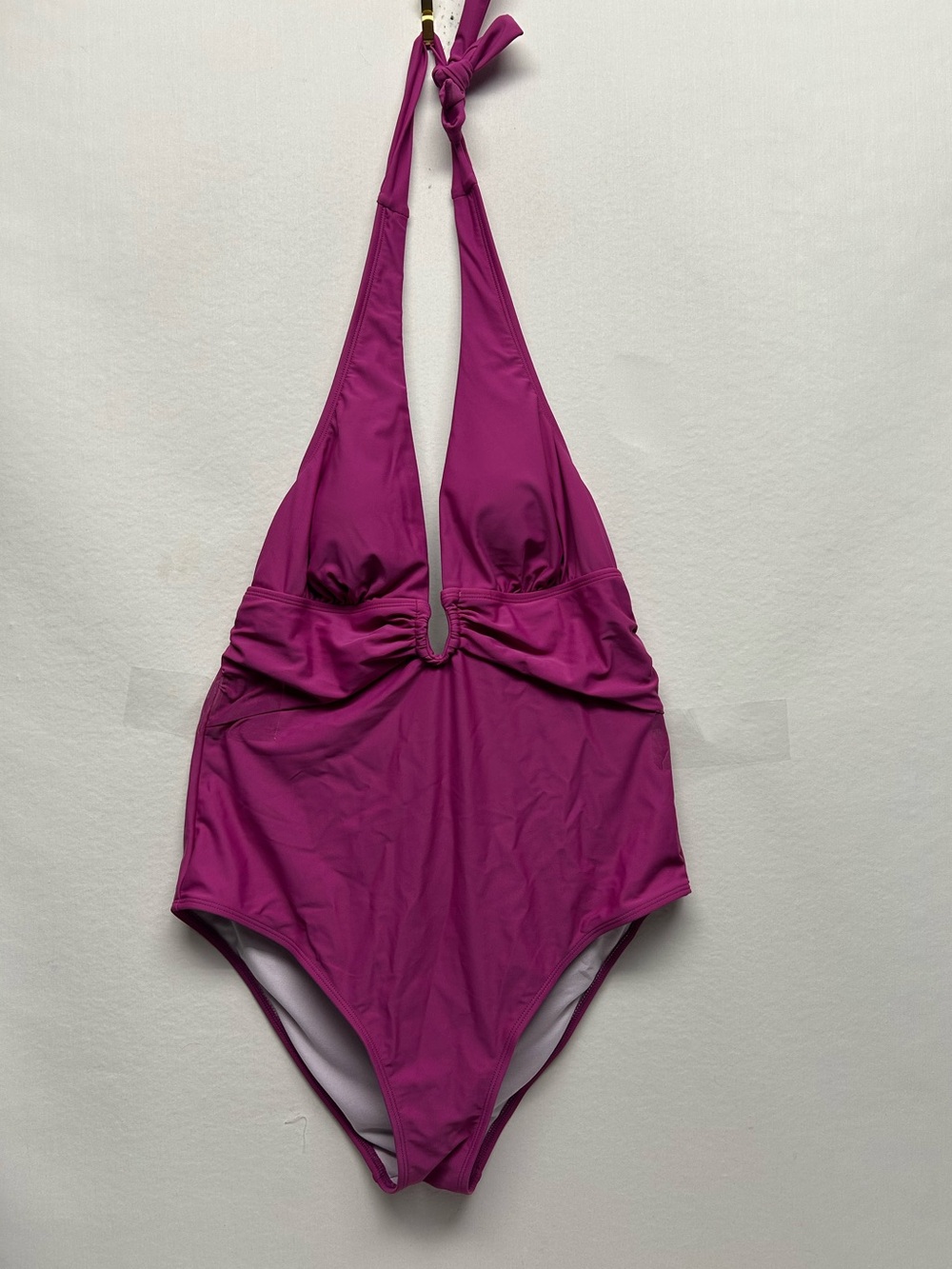 Ladies Magenta Halter One-Piece Swimsuit large it’s pink or purple ..